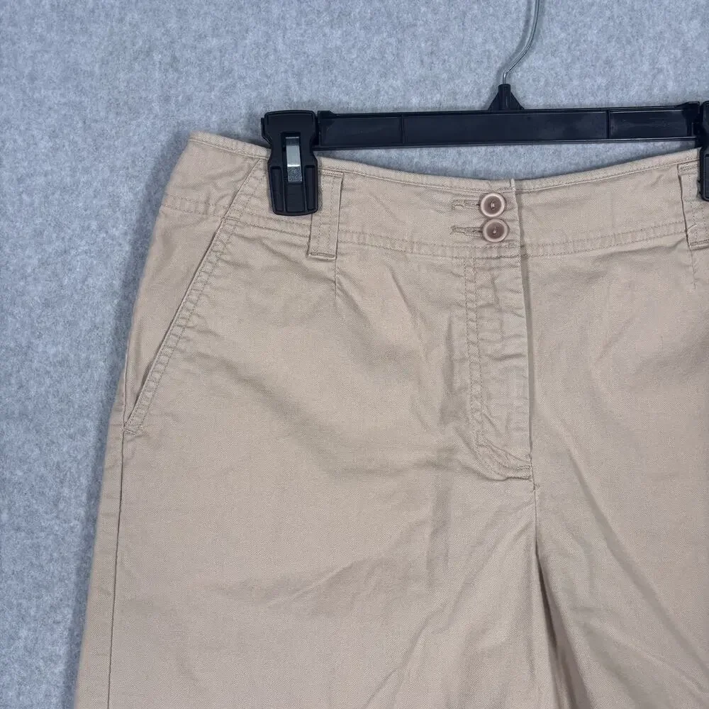 Talbots Shorts 10 Tan Khaki Chino Stretch Pockets Academia‎ Granny GORP 7 Inseam